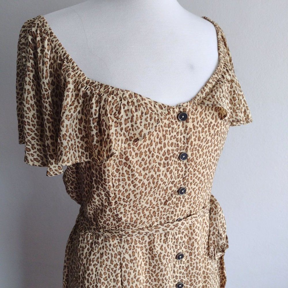 Anthropologie Bolano Leopard Print Midi 12 NEW Soft Caplet Midi - Picture 5 of 11
